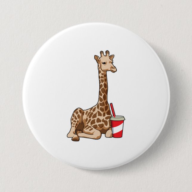 Macaron Rond 7,6 Cm Girafe (Devant)