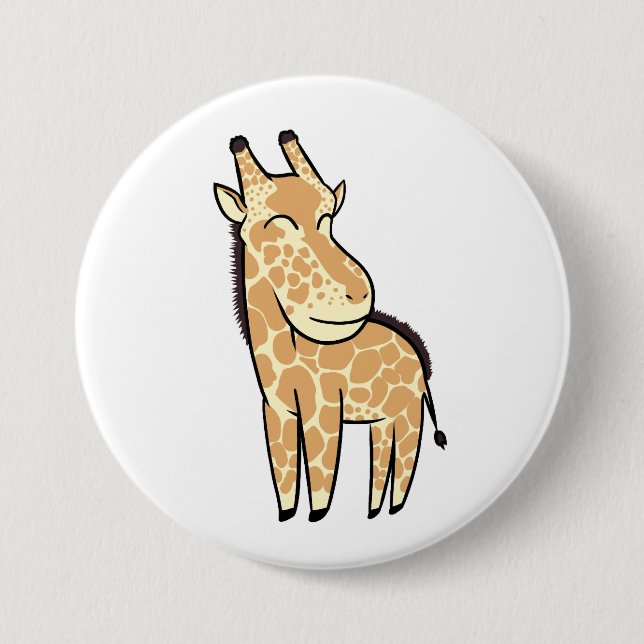 Macaron Rond 7,6 Cm Girafe de Chibi (Devant)