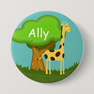 Macaron Rond 7,6 Cm Girafe mignonne