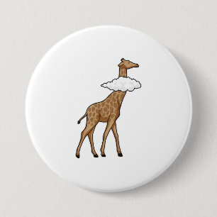 Macaron Rond 7,6 Cm Giraffe avec nuage