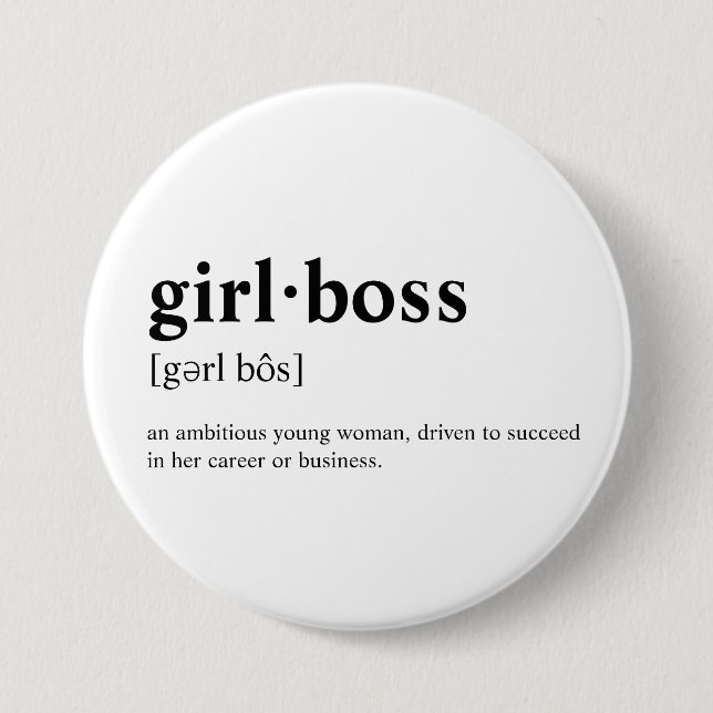 Macaron Rond 7,6 Cm Girlboss - signification de dictionnaire (Devant)