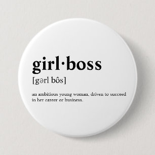 Macaron Rond 7,6 Cm Girlboss - signification de dictionnaire