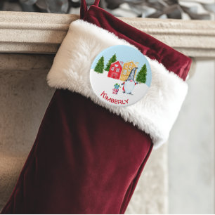 Macaron Rond 7,6 Cm Gnome de Noël personnalisé
