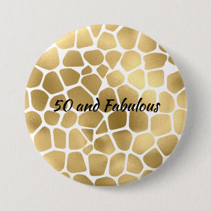 Macaron Rond 7,6 Cm Gold 50 et fabuleuse Giraffe Imprimer Abstrait