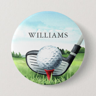 Macaron Rond 7,6 Cm Golf Anniversaire Partie I Golfer