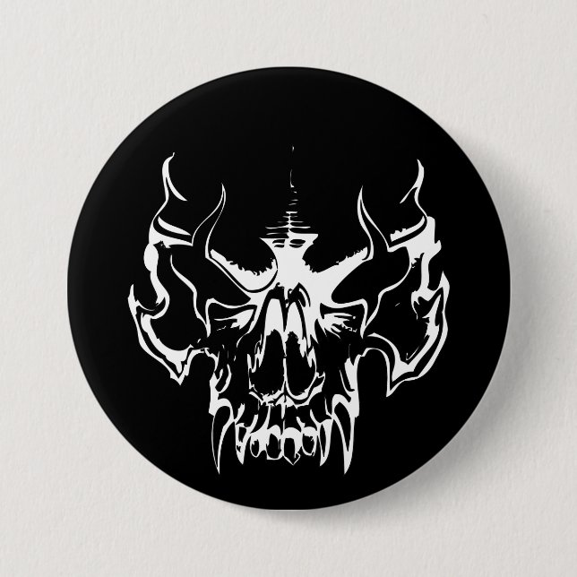 Macaron Rond 7,6 Cm Goth Skull (Devant)