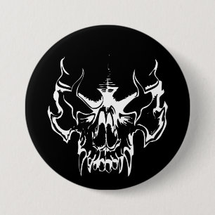 Macaron Rond 7,6 Cm Goth Skull