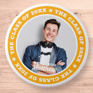 Macaron Rond 7,6 Cm Graduation La classe de 20XX Photo personnalisée m