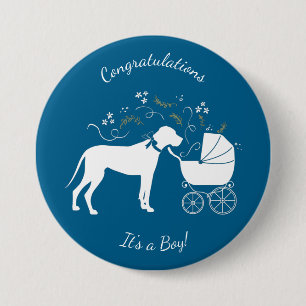Macaron Rond 7,6 Cm Grand Baby shower Dane Dog