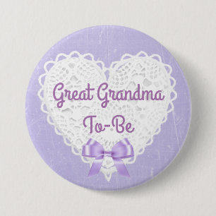 Macaron Rond 7,6 Cm Grand de dentelle pourpre Grand-maman-À-Est bouton