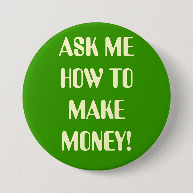 Macaron Rond 7,6 Cm Grand DEMANDEZ-MOI COMMENT bouton (Devant)