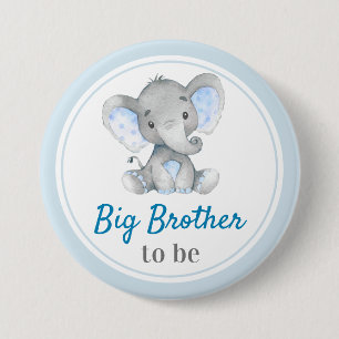 Macaron Rond 7,6 Cm Grand frère futur Petit Garçon Cérémonie Eléphant
