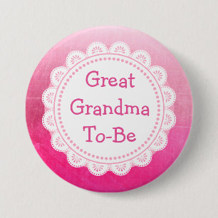 Macaron Rond 7,6 Cm Grand grand-mère à être Baby shower bouton