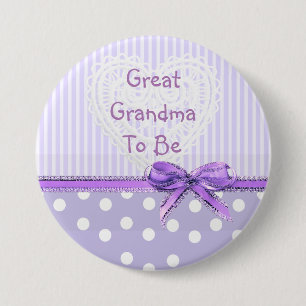 Macaron Rond 7,6 Cm Grand grand-mère à être Baby shower Bouton : Bow p