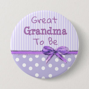 Macaron Rond 7,6 Cm Grand grand-mère à être Baby shower Bouton : Bow p
