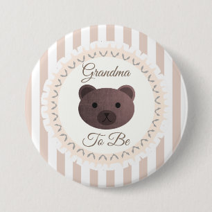 Macaron Rond 7,6 Cm Grand-mère à être bouton Ours Woodlands Thème
