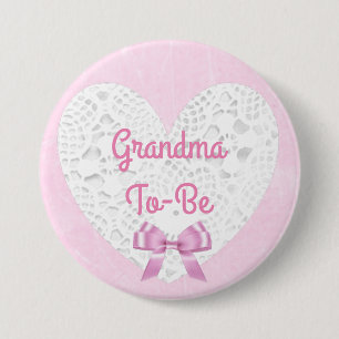Macaron Rond 7,6 Cm Grand-mère en dentelle rose pour être Baby shower 