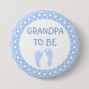 Macaron Rond 7,6 Cm Grand-papa à être bouton de baby shower de garçon