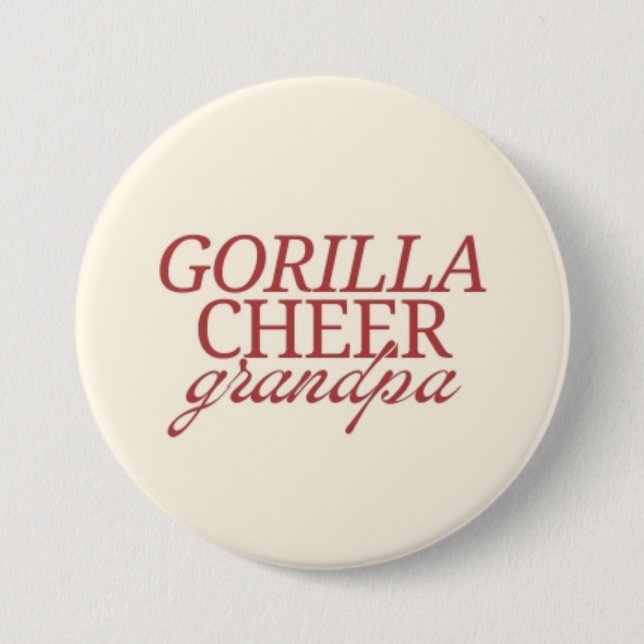 Macaron Rond 7,6 Cm grand-père gorilla cheer (Devant)