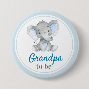 Macaron Rond 7,6 Cm Grand-père grand-père bébé garçon douche éléphant