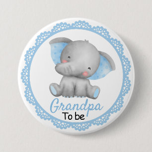 Macaron Rond 7,6 Cm Grand-père grand-père bébé garçon douche éléphant
