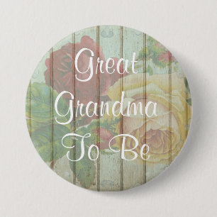 Macaron Rond 7,6 Cm Grande grand-maman à être bouton rustique de bab