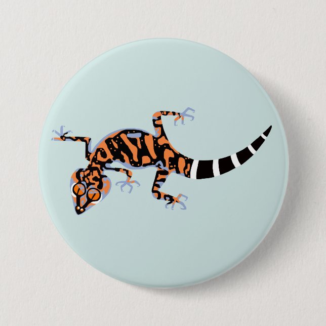 Macaron Rond 7,6 Cm Graphique cool - GECKO - Faune - Lizard - (Devant)
