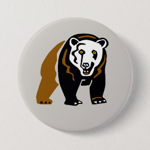 Macaron Rond 7,6 Cm Graphique cool - Ours GRIZZLY - Faune - Nature-