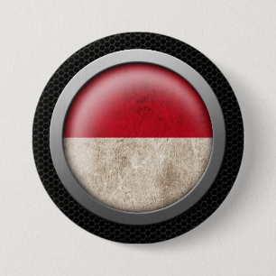 Macaron Rond 7,6 Cm Graphique indonésien de disque de drapeau de