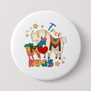 Macaron Rond 7,6 Cm Gratuit Maman Hugs - Rainbow Sheep LGBTQ Pride Hug