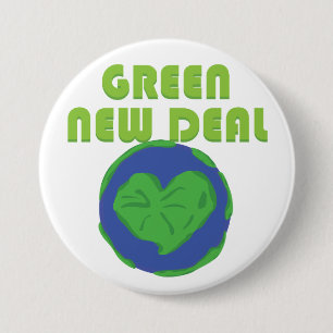 Macaron Rond 7,6 Cm Green New Deal Love Earth Heart