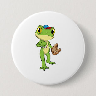 Macaron Rond 7,6 Cm Grenouille au baseball avec gant de baseball