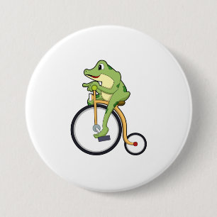 Macaron Rond 7,6 Cm Grenouille au cirque avec vélo.PNG