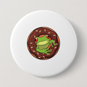 Macaron Rond 7,6 Cm Grenouille avec beigne