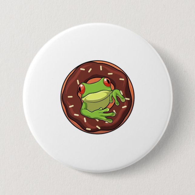 Macaron Rond 7,6 Cm Grenouille avec beigne (Devant)