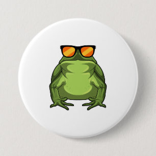 Macaron Rond 7,6 Cm Grenouille avec lunettes de soleil
