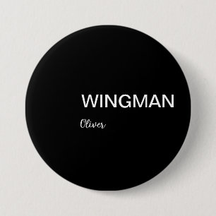 Macaron Rond 7,6 Cm Groomsman Wingman Personnel noir blanc