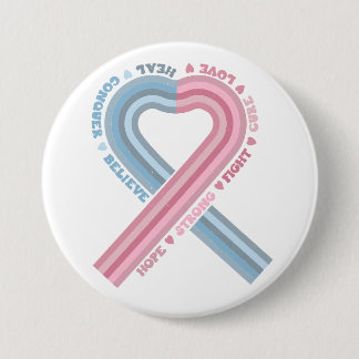 Macaron Rond 7,6 Cm Grossesse bébé perte sensibilisation Ruban rose bl