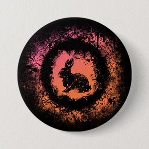 Macaron Rond 7,6 Cm Grunge Bunny de Pâques