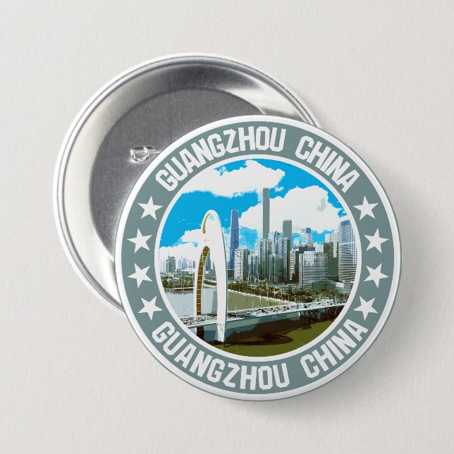 Macaron Rond 7,6 Cm Guangzhou (Devant & derrière)