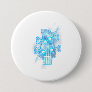 Macaron Rond 7,6 Cm Guitar Lover Head of A Bass Guitar Player