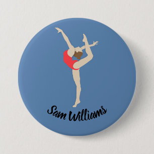 Macaron Rond 7,6 Cm Gymnaste féminine