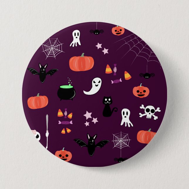 Macaron Rond 7,6 Cm Halloween (Devant)