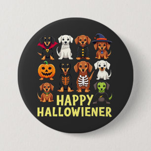 Macaron Rond 7,6 Cm Hallowiener Éffrayant Halloween Chien Weiner