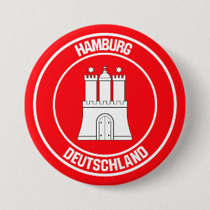 Macaron Rond 7,6 Cm Hamburg Round Emblem