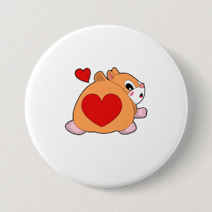 Macaron Rond 7,6 Cm Hamster au coeur