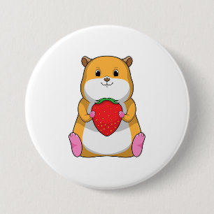 Macaron Rond 7,6 Cm Hamster aux fraises