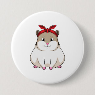 Macaron Rond 7,6 Cm Hamster avec Bandana