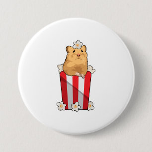 Macaron Rond 7,6 Cm Hamster avec Popcorn