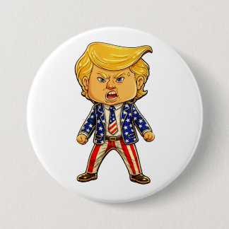 Macaron Rond 7,6 Cm Happy Trump Lapel Pin MAGA US Flag Patriotic Meme
